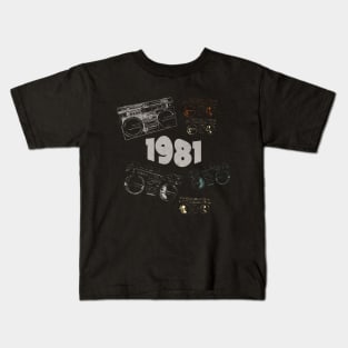 1981 on retro music, grunge radio Kids T-Shirt